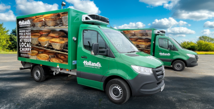 Refrigerated delivery truck Hollands pies header